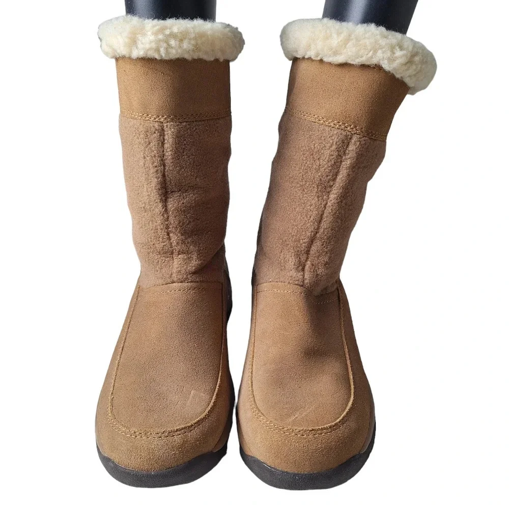 Sporto Polartec‎ Suede Tan Fleece Insulated Mid-Calf Boots